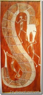 peinture aborigène serpent arc-en-ciel