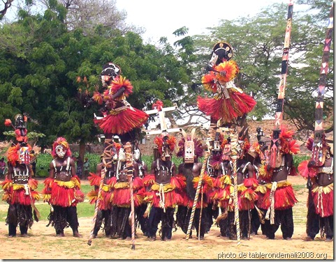 Danse-de-masques-à-Sangha -Art Dogon