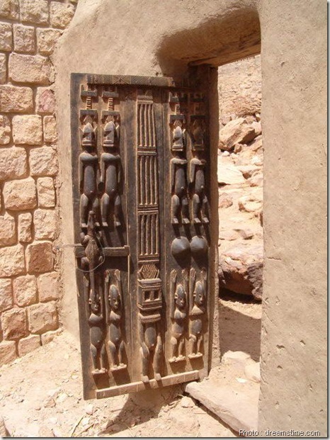 Porte Dogon de grenier-sculpture bois