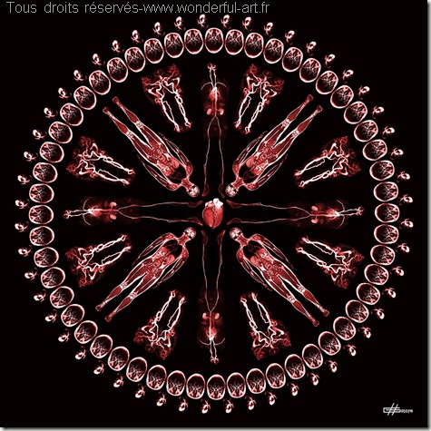 Mandala contemporain avec imagerie médicale-MANDALA veine-helene goddyn-www.wonderful-art.fr