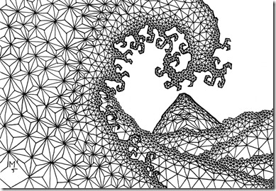 Estampe-delta_A5_vague_Emmanuelle-Prudhomme_dessin-fractal_dessin-triangle